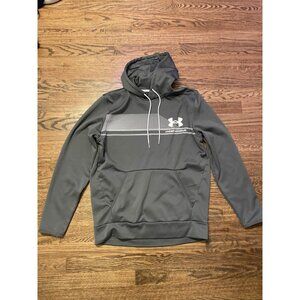 Under Armour Men's Hoodie Polyester Dri-Fit Gray & White Logo SIZE M